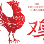 Red rooster as symbol of Chinese New Year 2017